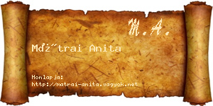 Mátrai Anita névjegykártya