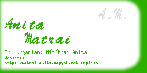 anita matrai business card